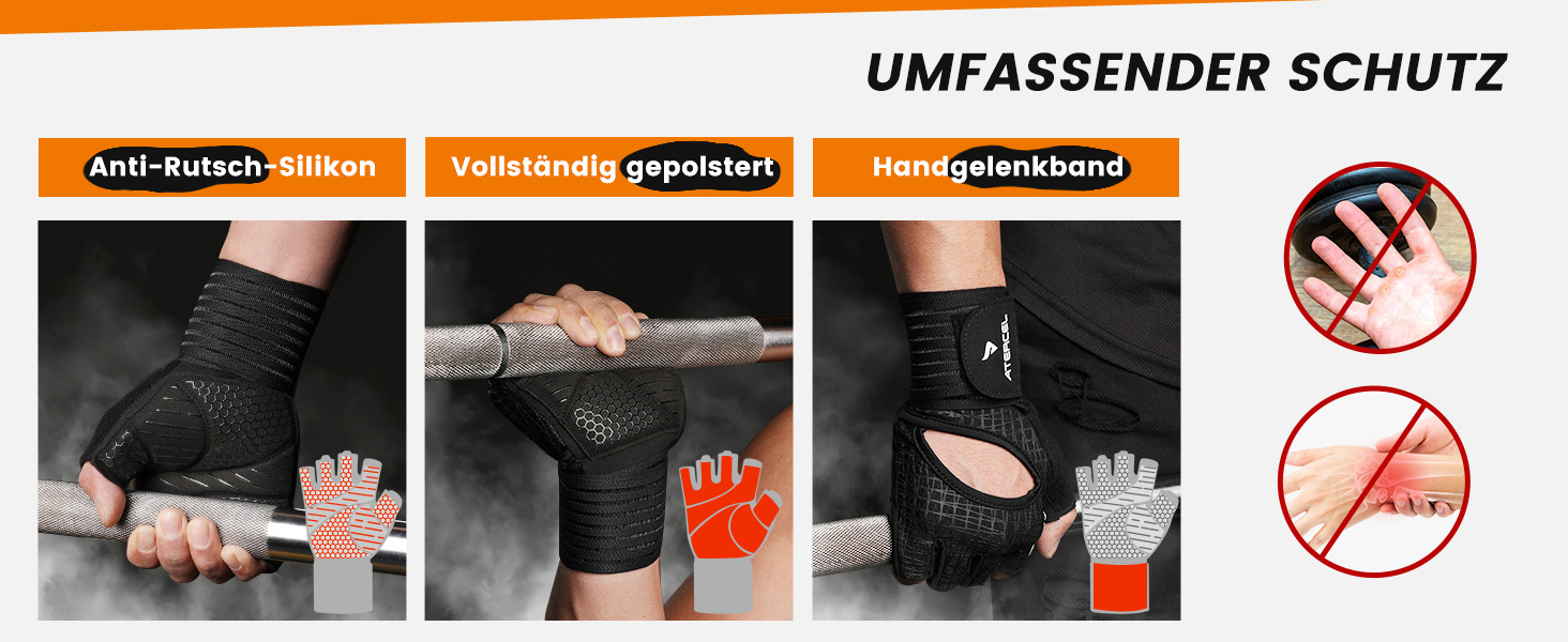 Фітнес рукавички ATERCEL для чоловіків та жінок: рукавички для тренувань, силових вправ, кросфіту, важкої атлетики та тренувань у залі