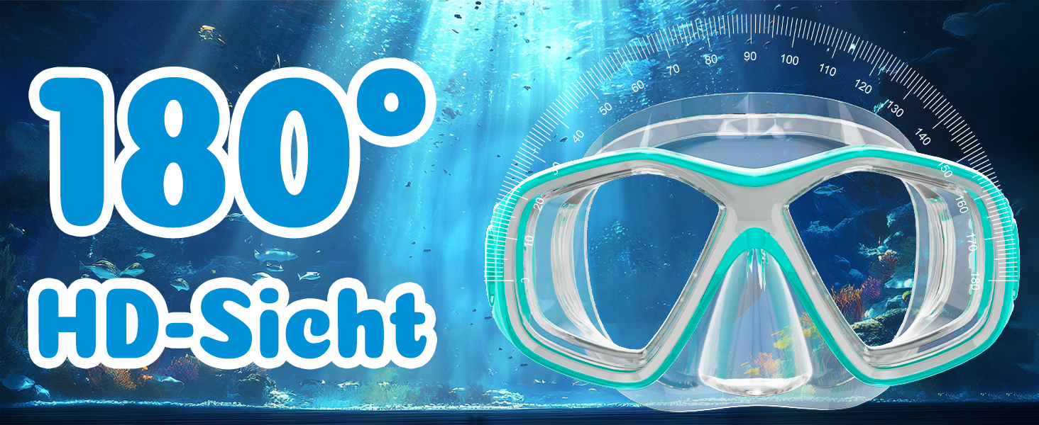 Дитяча маска для снорклінгу COOLOO з тканиною, дитячі окуляри для плавання з насадкою на ніс для хлопчиків і дівчаток-підлітків, 【Патентовано】Маска для снорклінгу 180° Панорама HD, проти запотівання, проти протікання для дітей 4-16 років (4 моделі 2/ Зелений/ Силіконовий ремінець)