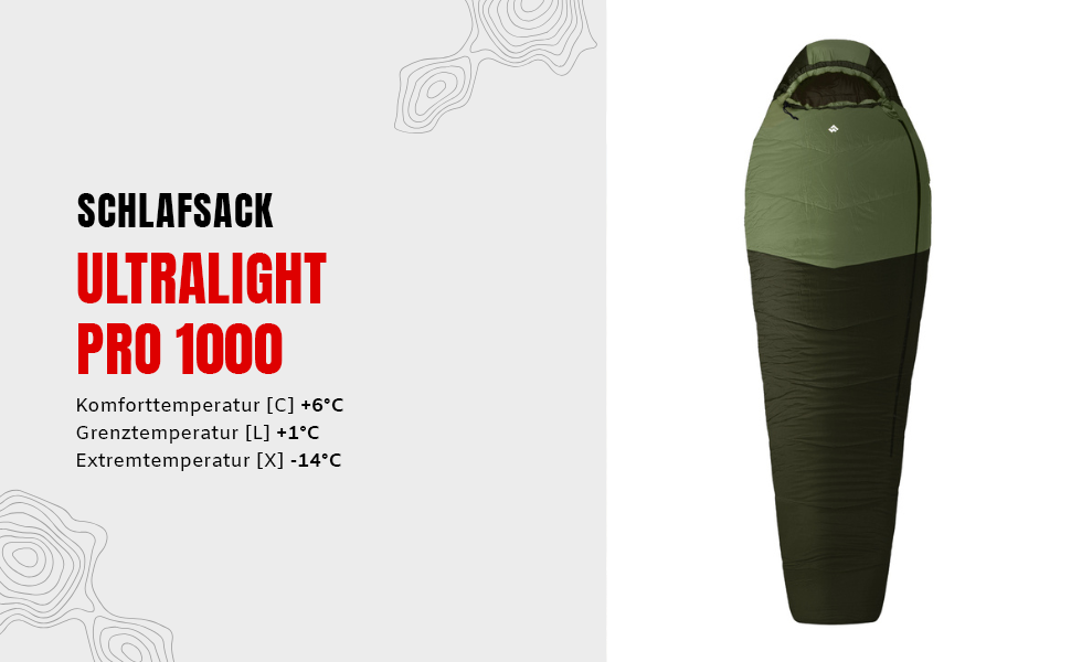 Сплячий мішок Alpinus Ultralight Pro 1000 для дорослих, 215 x 80 см, зелений, двошарова ізоляція, компресійний чохол