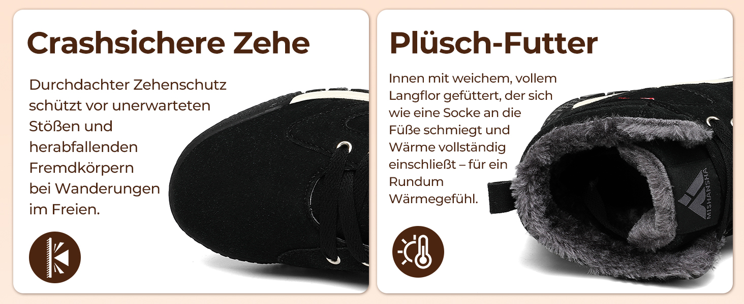 Черевики зимові жіночі Mishansha, тепла підкладка, снігоступи, зимові черевики для активного відпочинку, розмір 36-48 EU, колір чорний