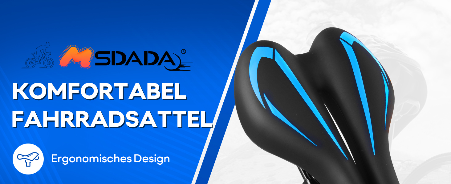 Гелевий велосипедний сідло MSDADA, унісекс, водонепроникний, блакитний