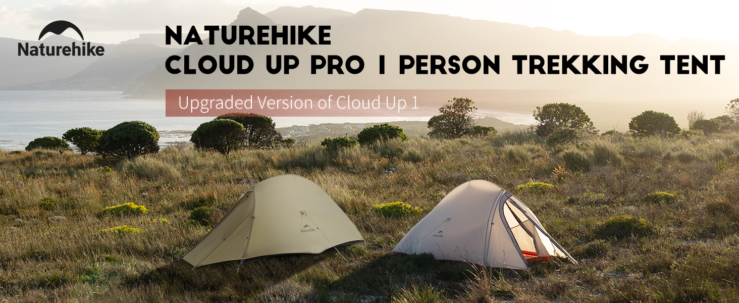 Намет Naturehike Cloud Up Pro 1-місний, легкий, водонепроникний, для кемпінгу та трекінгу, сірий, 20D