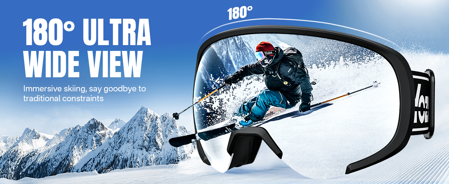 Очки для сноуборда OTG: мужские и женские, магнитные, антизапотевающие, 100% UV-защита, черные и синие
