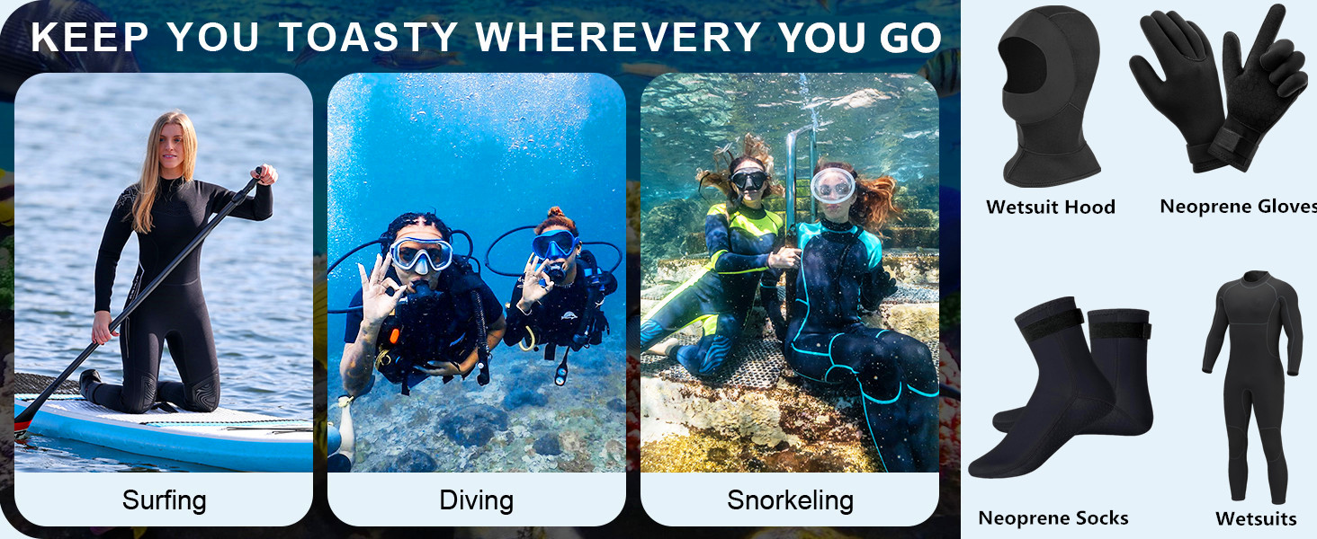 Набір для дайвінгу: рукавички та шкарпетки з неопрену 3мм, тепла термо-захист, антиковзаюча поверхня, для чоловіків та жінок, розмір M