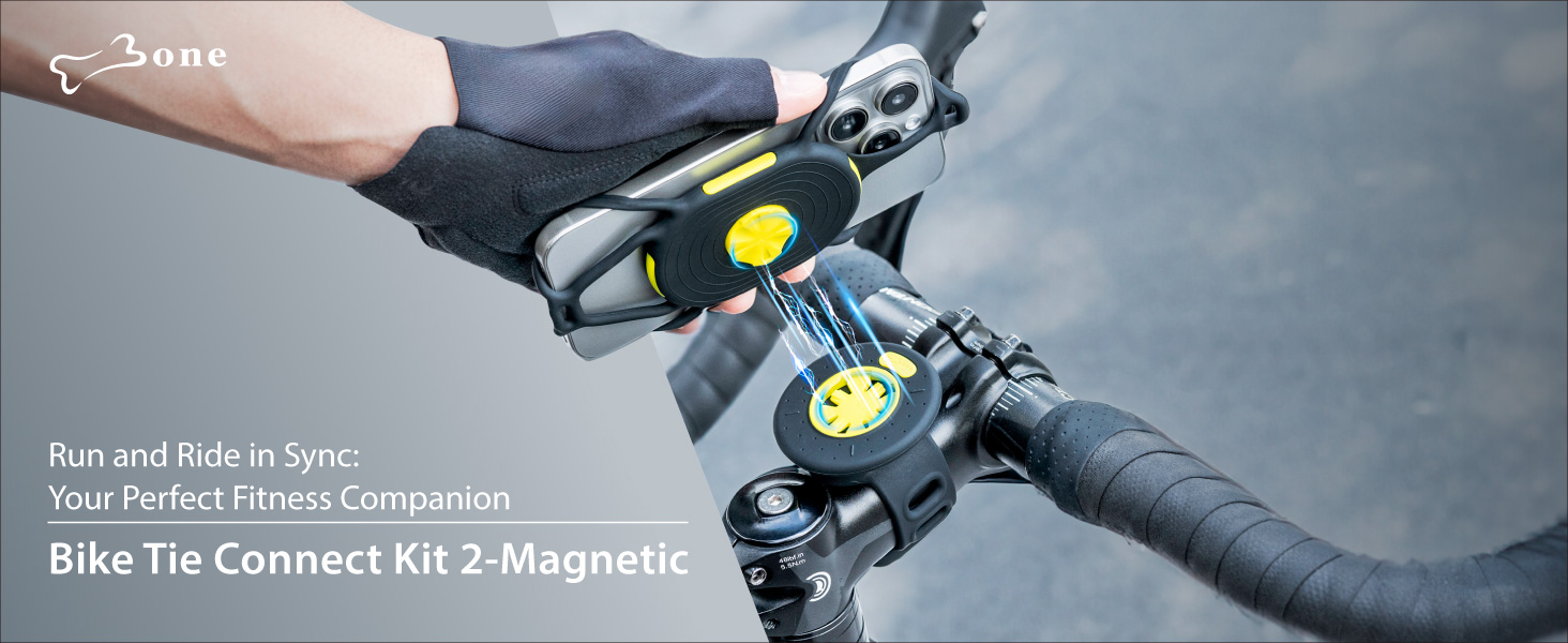 Кріплення для телефону на руку BONE Run Tie Connect Kit 2 Magnetic, сумісне з iPhone 15 Pro Max Plus 14 13 Samsung, для телефонів 4.7-7.2 дюймів, для велосипедів