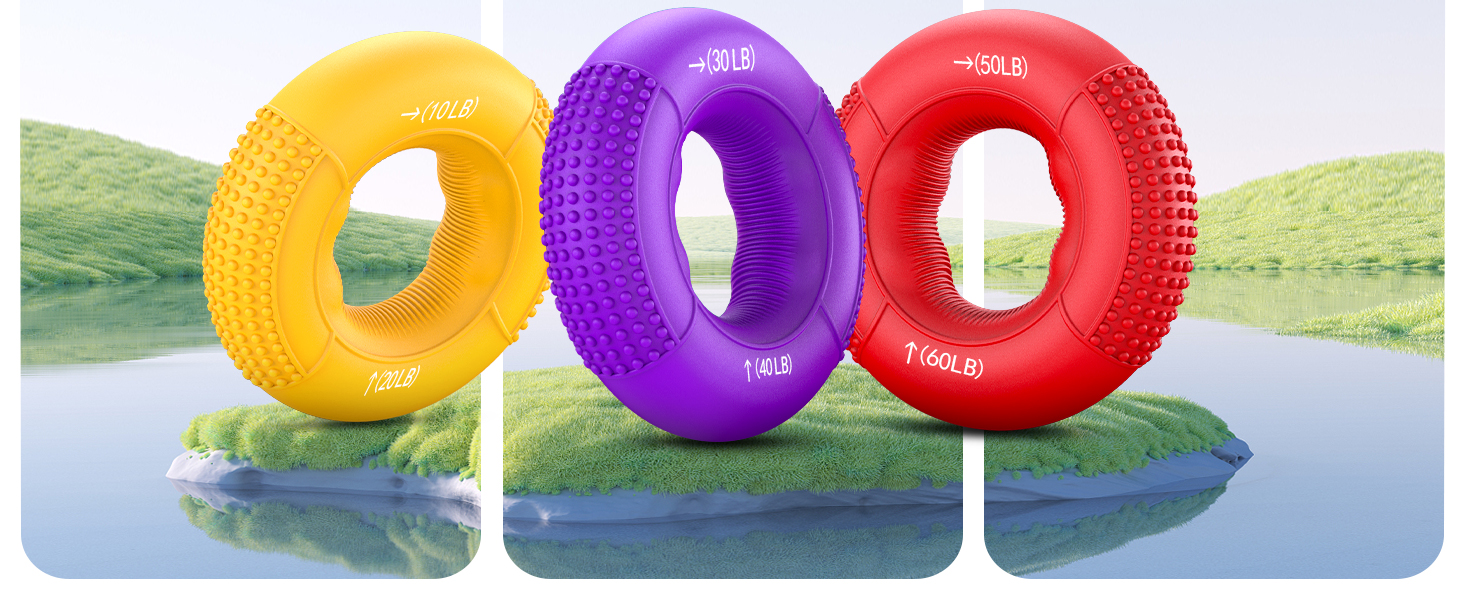 FitBeast Тренажер для рук Griffkrafttrainer, Набір 9 шт., Тренажер м'язів рук, Розвантаження та відновлення (Червоний)