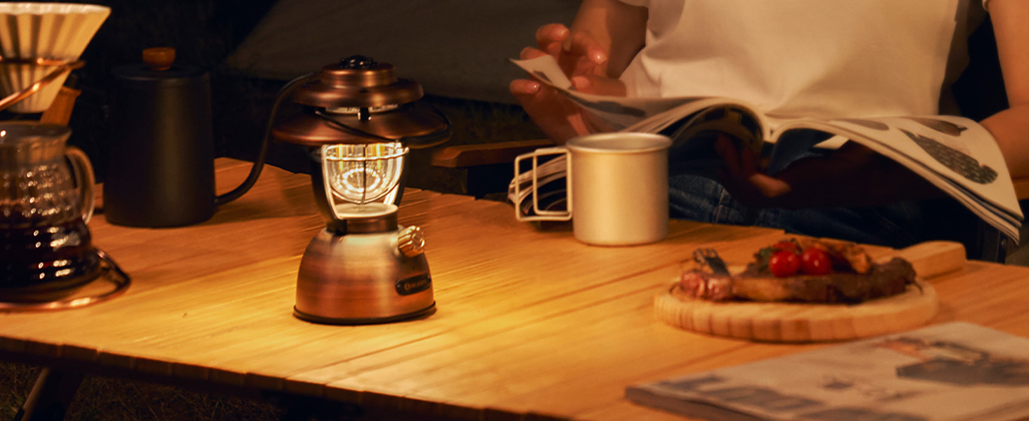 Ліхтар кемпінговий Olight Olantern Classic 2 Pro: 300 LM, USB, регулювання яскравості, Power Bank, для кемпінгу, саду, відпочинку, вінтажний дизайн, мідний колір