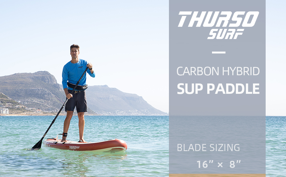 Весло THURSO SURF Carbon Hybrid SUP/Kayak, 3 частини, 180-220 см