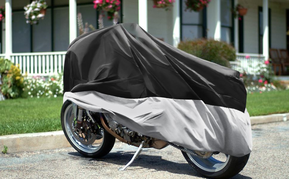 Захисний чохол для мотоцикла 210D Oxford, водовідштовхуючий, для Harley-Davidson, Honda, Suzuki, Yamaha (245 x 105 x 125 см)