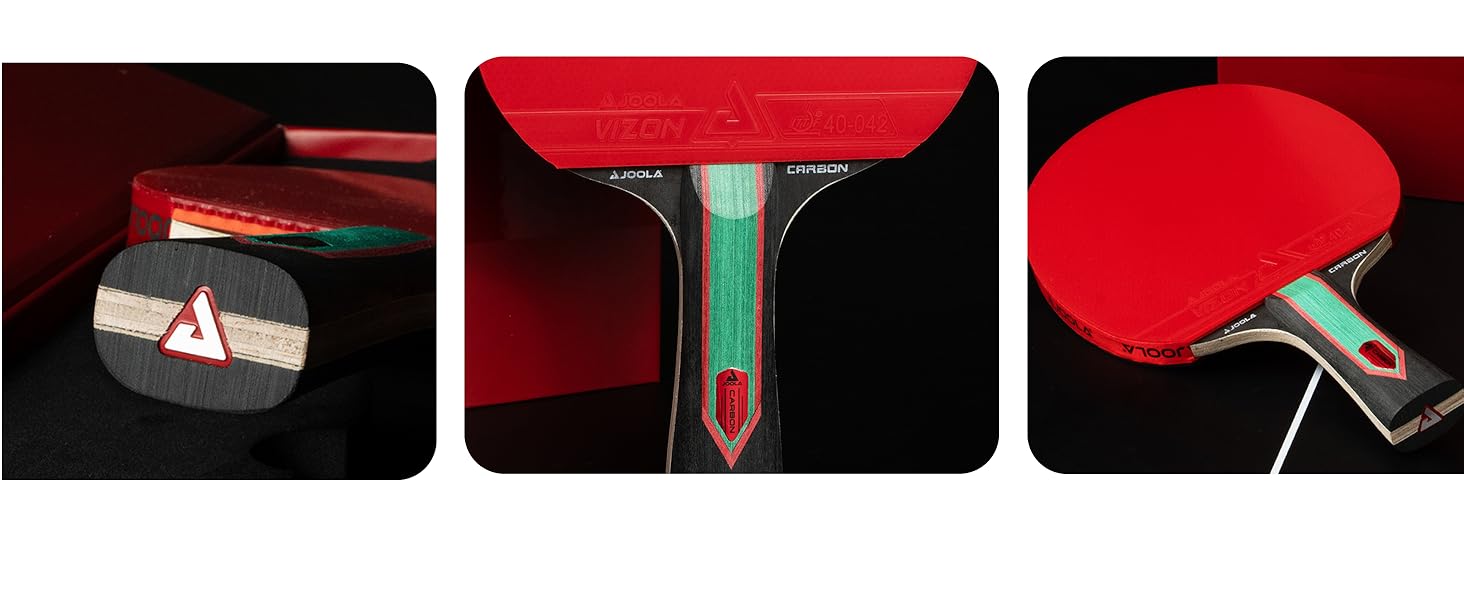 Стіл тенісний набір JOOLA RED Carbon Control – набір ракетки з покриттям Vizon та магнітною коробкою