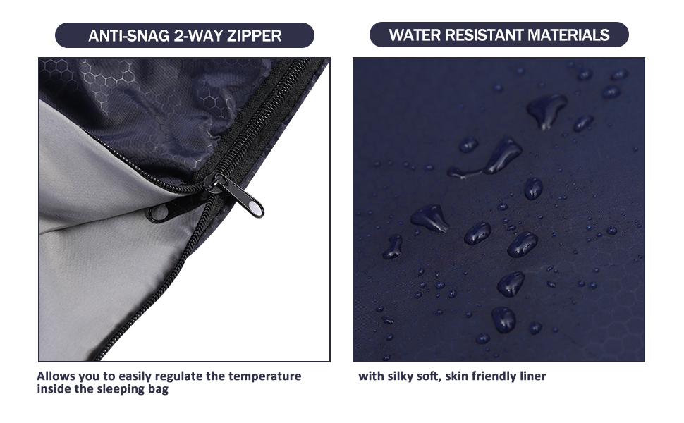 Спальний мішок для дорослих, туристів та дітей. Легкий, водонепроникний, для холодної погоди. Підходить для кемпінгу, хайкінгу, подорожей, полювання. Колір: темно-синій, розмір L