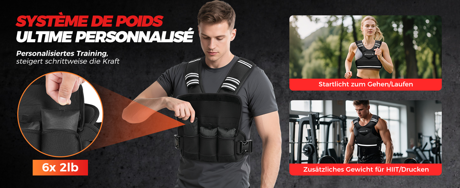 Вага для тренувань BAGAIL: регульована жилетка з відкидними вагами, для силових тренувань, фітнесу та аеробіки (Рожева, 9.1-14.5 кг)