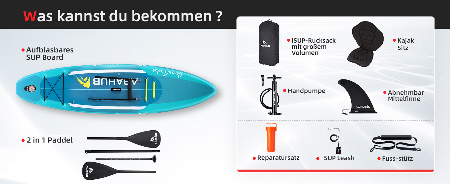Надувний SUP Борд Abahub 320x78x15см: Комплект для Станд Ап Паддлінг, Каякінг, Риболовля. З регульованим веслом та сидінням.