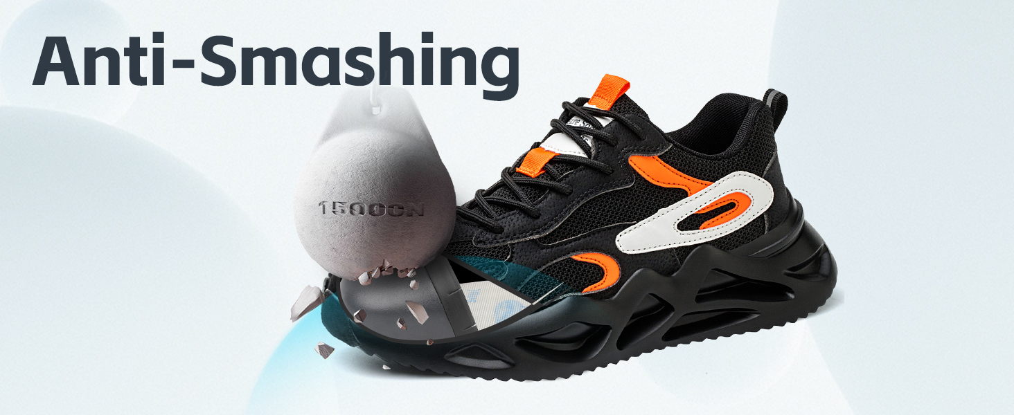 Чоловічі та жіночі робочі черевики-кросівки з металевим носком, чорні, 43 EU