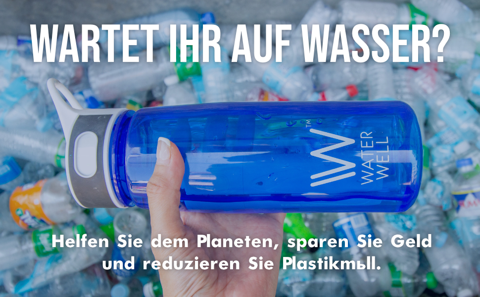 Фільтруюча пляшка для води WaterWell для подорожей та пригод — видаляє 99,9% бактерій і паразитів у воді, ідеальна для туризму, кемпінгу, спорту та щоденного використання