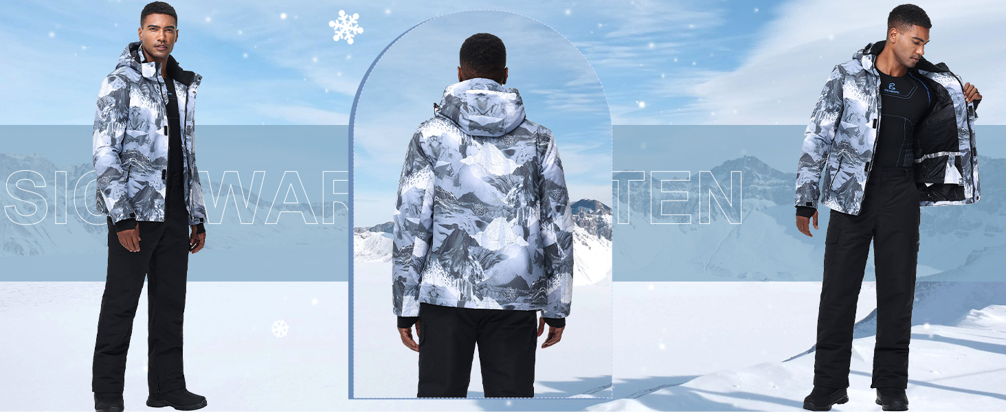 Чоловічий зимовий костюм для сноубордингу та катання на лижах, водонепроникний та вітронепроникний, теплий, для туризму та альпінізму, розмір M, колір чорний