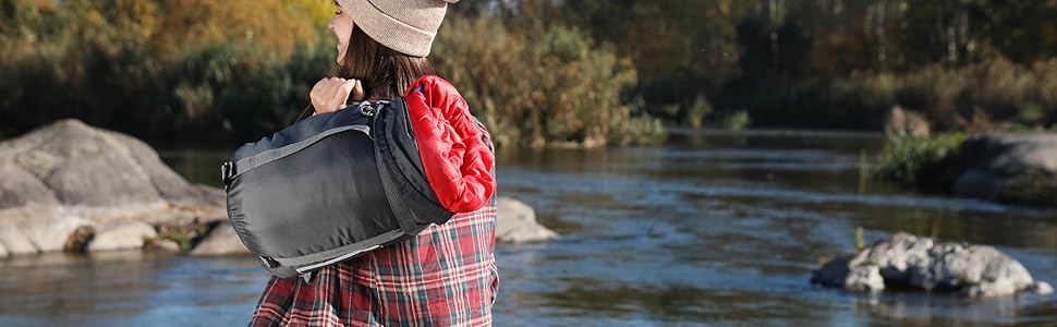 Спальний мішок Paco Home для дорослих та дітей: теплий, дихаючий, для кемпінгу та відпочинку на природі, 220x70x6 см, оранжевий