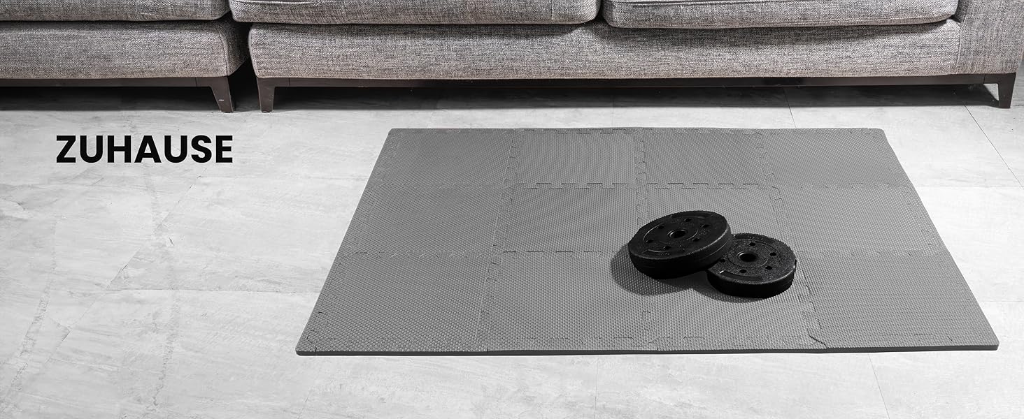 Набір захисних пазл-килимчиків для підлоги unycos (12/20/28 шт), 30x30x1 см, протиковзні мати для тренажерного залу, фітнесу та йоги, водонепроникні, сірі