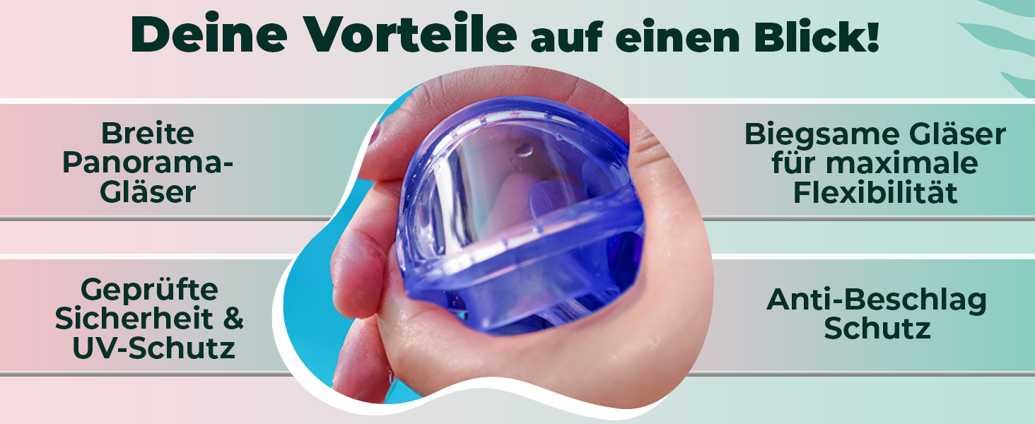 Дитячі окуляри для плавання Kidverse 6-16 років з UV захистом та антизапітнінням (блакитні)