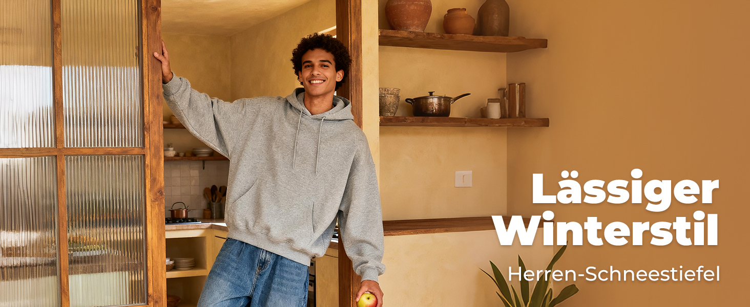 Чоловічі зимові черевики NORTIV 8 - теплі, зручні, чорні (45 EU) для дому