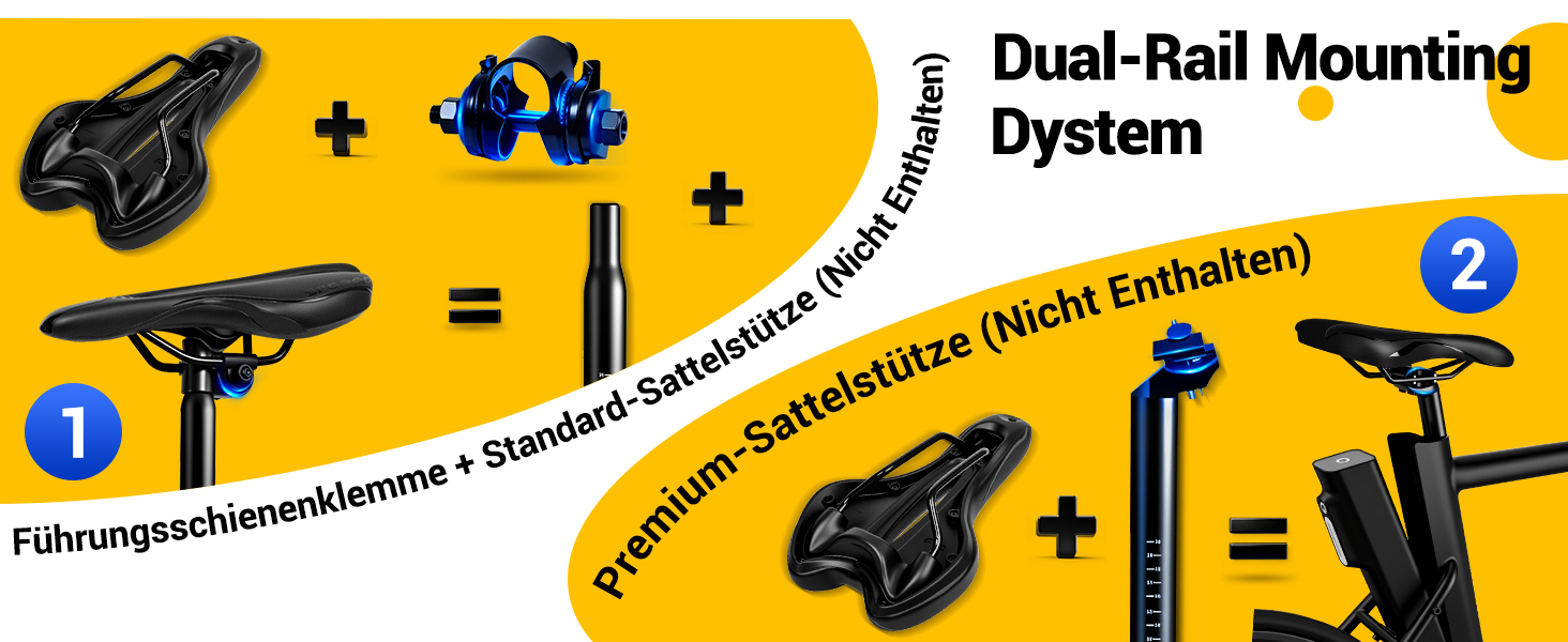 Зручний велосипедний сідло для чоловіків та жінок: широке, м'яке, гелеве, ергономічне. Підходить для MTB, Trekking, шосе, велотренажера, E-Bike. 27x16 см