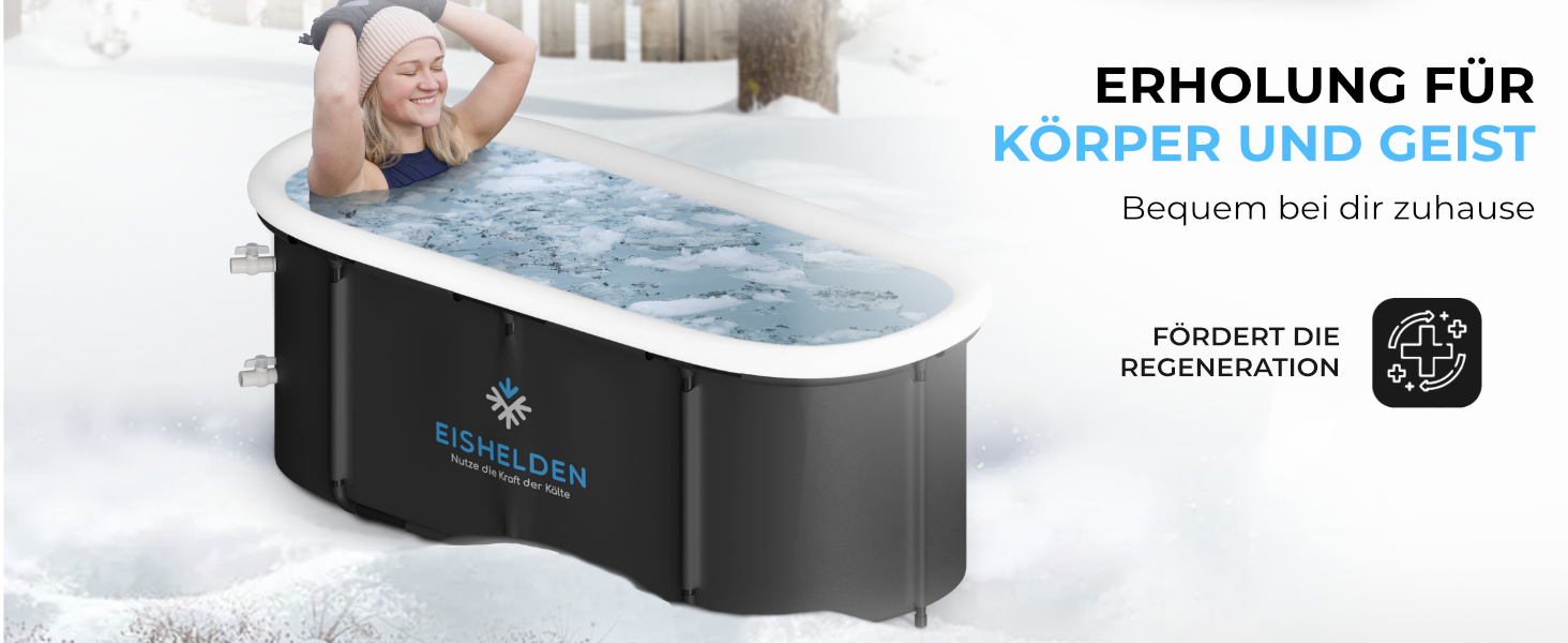 Преміум овальна крижана ванна XL 130 см — комплект для криотерапії, ізольована бочка для крижаних ванн з металевим каркасом для спортсменів і початківців, домашнє відновлення
