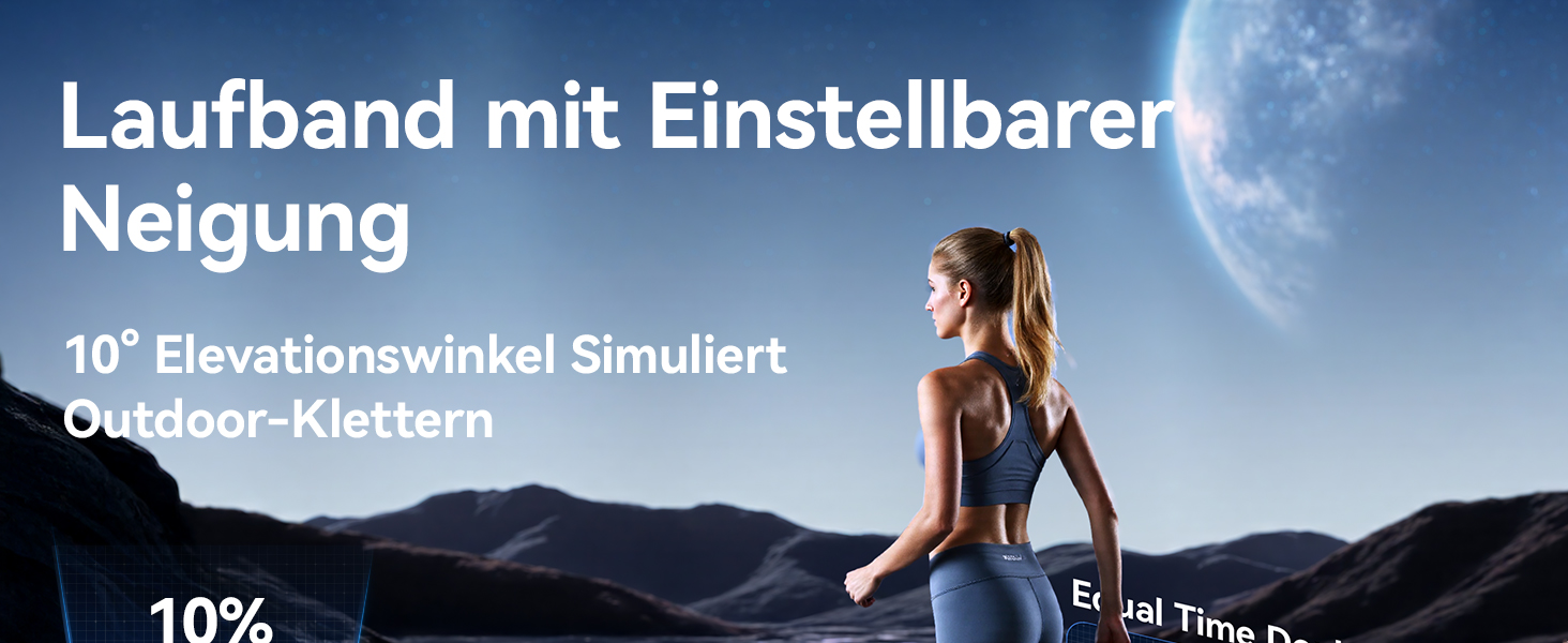Бігова доріжка AnyLife з регулюванням нахилу, компактний, тихий, LED-дисплей, для дому, чорний, до 150 кг