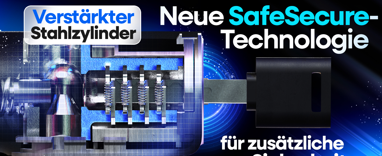 NEXTCOVER® LockOne Замок для велосипеда з ключем I Надійний та міцний ланцюговий замок I Захист від крадіжки, 3 ключі, чорний колір