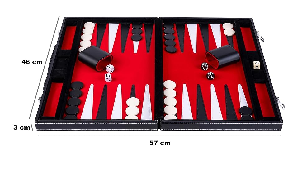 Набір для гри в шашки та нарди Engelhart 18 дюймів, червоно-чорно-білий, степенений, 250519