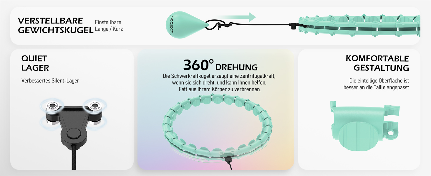 Гнучкий обруч для схуднення Smart Hoop з ваговим кільцем, 24 вузли, 120 см, блакитний - для дорослих та початківців