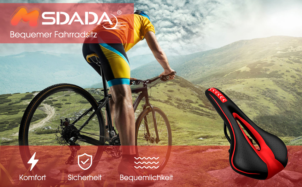 Зручний чоловічий велосипедний сідло з гелевою подушкою: ергономічний дизайн для комфортної їзди на будь-якому велосипеді (Rennrad, MTB, Trekking Bike)