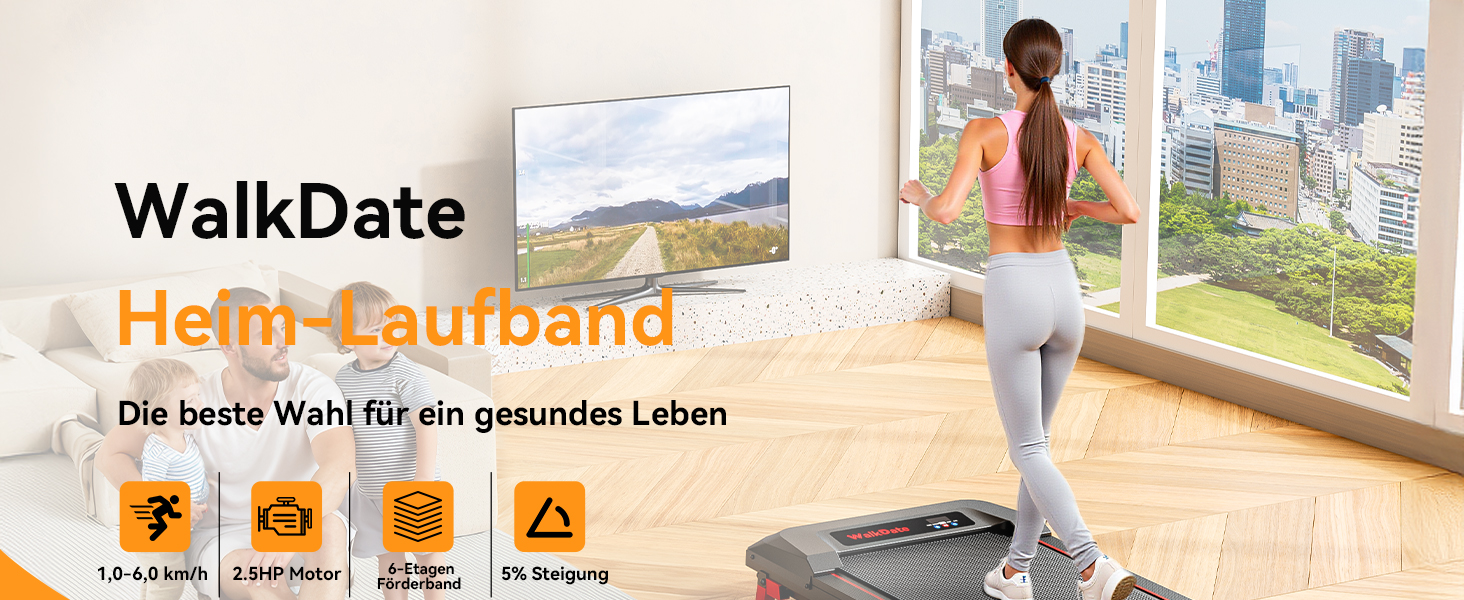 Біговий доріжка з нахилом 5%, компактна під стіл для дому та офісу, портативна бігове обладнання з LED дисплеєм, пульт дистанційного керування, вантажопідйомність 150 кг, 2.5HP, тихий двигун, чорний