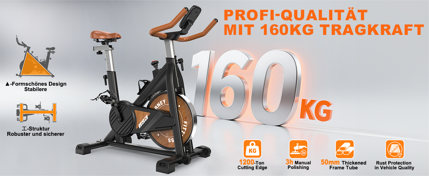 Велотренажер з Bluetooth: велотренажер з магнітним опором, фітнес-велосипед для дому з LCD-дисплеєм, до 160 кг, чорний