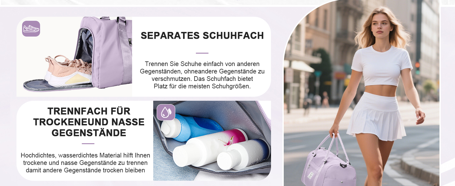 Спортивна сумка HYC00 для жінок та чоловіків, дорожня/гімнастична сумка з відділенням для мокрого одягу та взуття, сумка для плавання, йоги, тренувань, армійного стилю (зелений)