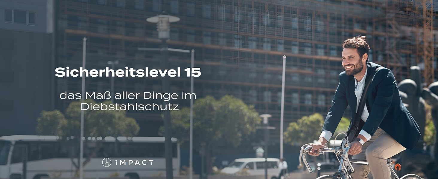 IMPACT® FlexLock 15: Преміальний складний замок для велосипеда - високий рівень безпеки. Зручний замок з рівнем безпеки 15 до 120 см, витримує до 1,5 тонн тяги. З ключем.