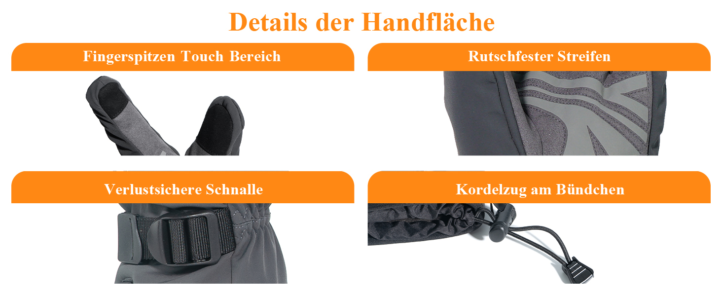 Нагріваючі рукавички Minthouz W13 з акумулятором 5V 5000mAh для чоловіків та жінок, сенсорний екран, водонепроникність, для активного відпочинку