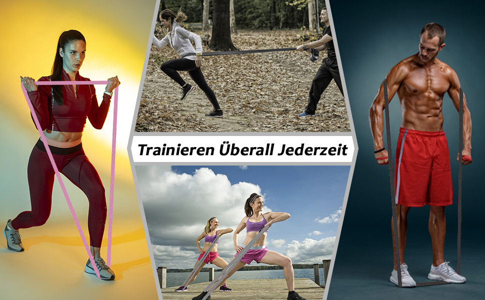 Фітнес-гумки iMoebel - Набір з 3 шт. для силових тренувань, кросфіту, йоги та домашніх занять (сірий/рожевий/чорний)