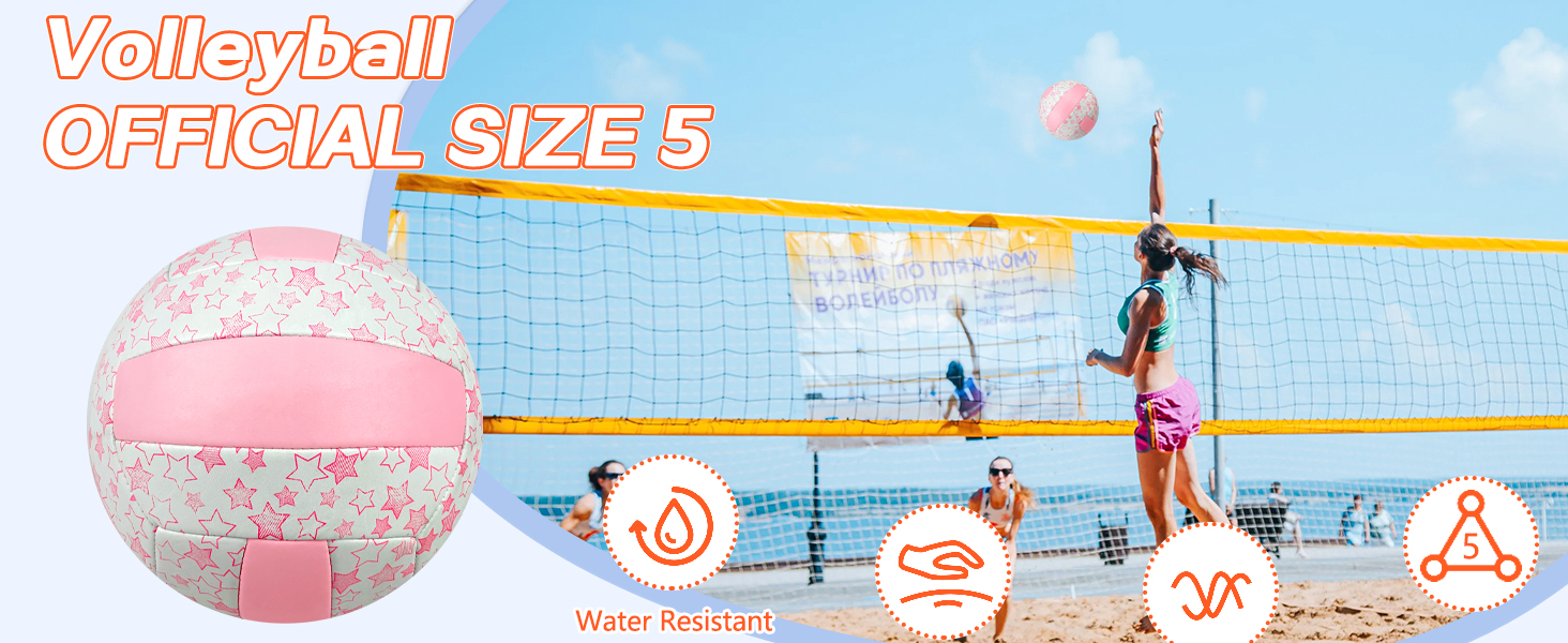 Волейбольний м'яч Aipwerer: для пляжу, залу та тренувань (рожево-білий, розмір 5)