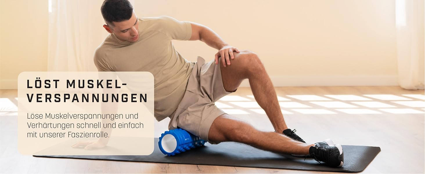 Ролик KG PHYSIO Fascia & Foam Roller 3 зони, спина, хребет, чорний