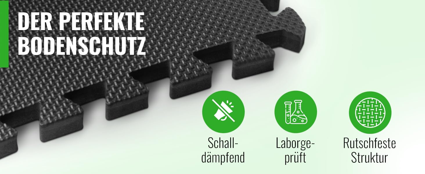 AthleticPro Мат для підлоги спортивний 30x30 см / 60x60 см, посилений захист (+20%), 18 шт, 1.7 м² - Нековзні гумові килимки для спортзалу