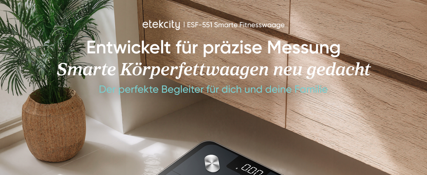 Ваги підлогові Etekcity для аналізу складу тіла Bluetooth: ваги для схуднення, BMI, м'язова маса, жир, BMR, точність 0.02 кг, чорні 28x28 см