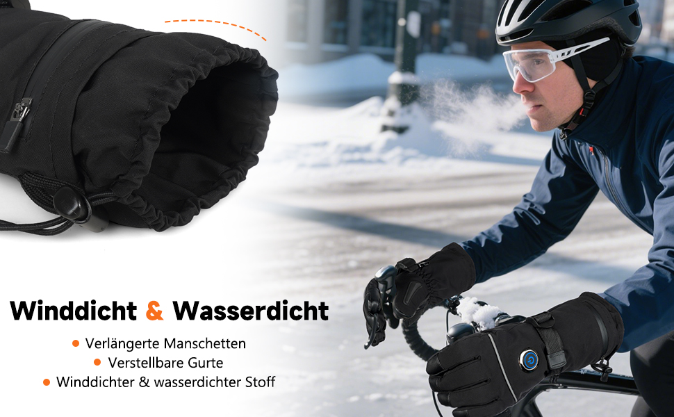 Гріючі рукавички з акумулятором 6000mAh USB, для жінок та чоловіків, 3 режими нагріву, водонепроникні, з підтримкою сенсорного екрану, чорний колір, EU