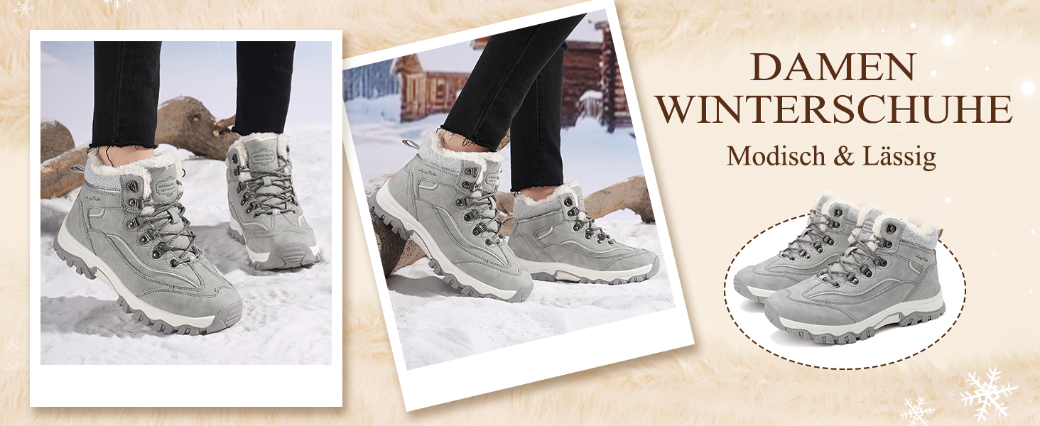 Зимові черевики для жінок ARRIGO BELLO - тепле взуття для роботи та прогулянок на вулиці, розмір 36-41 (Сірий)