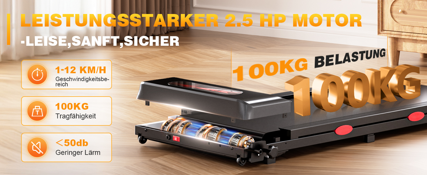 Біговий тренажер RAOO MIN для дому, 1-12 км/год, двигун 2.5HP, складаний, з LED-дисплеєм, підставка для iPad/телефону, Bluetooth-динамік, чорний