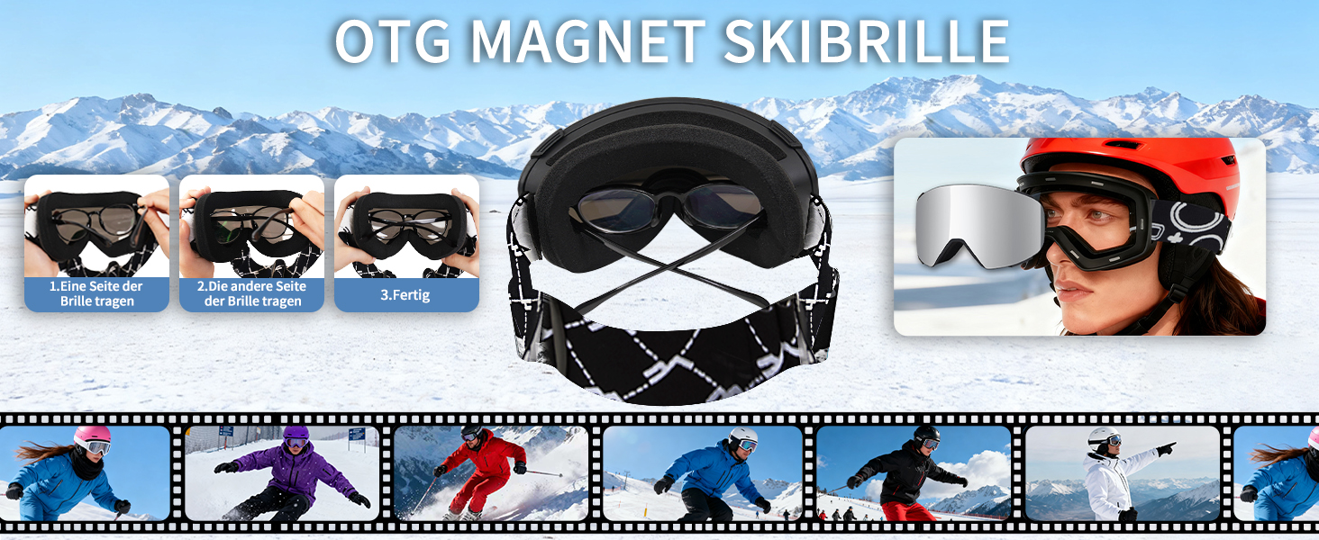 Скі-маска VCOROS YH693C з магнітною OTG, захист від УФ, проти запотівання, REVO покриття, регульований ремінь, сноуборд маска для катання на лижах 02-Срібло/Білий (VLT13%)