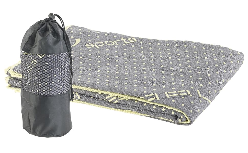 PEARL Sports Yogatuch: Рушник для йоги 2в1 з мікрофібри та підкладкою (сірий)