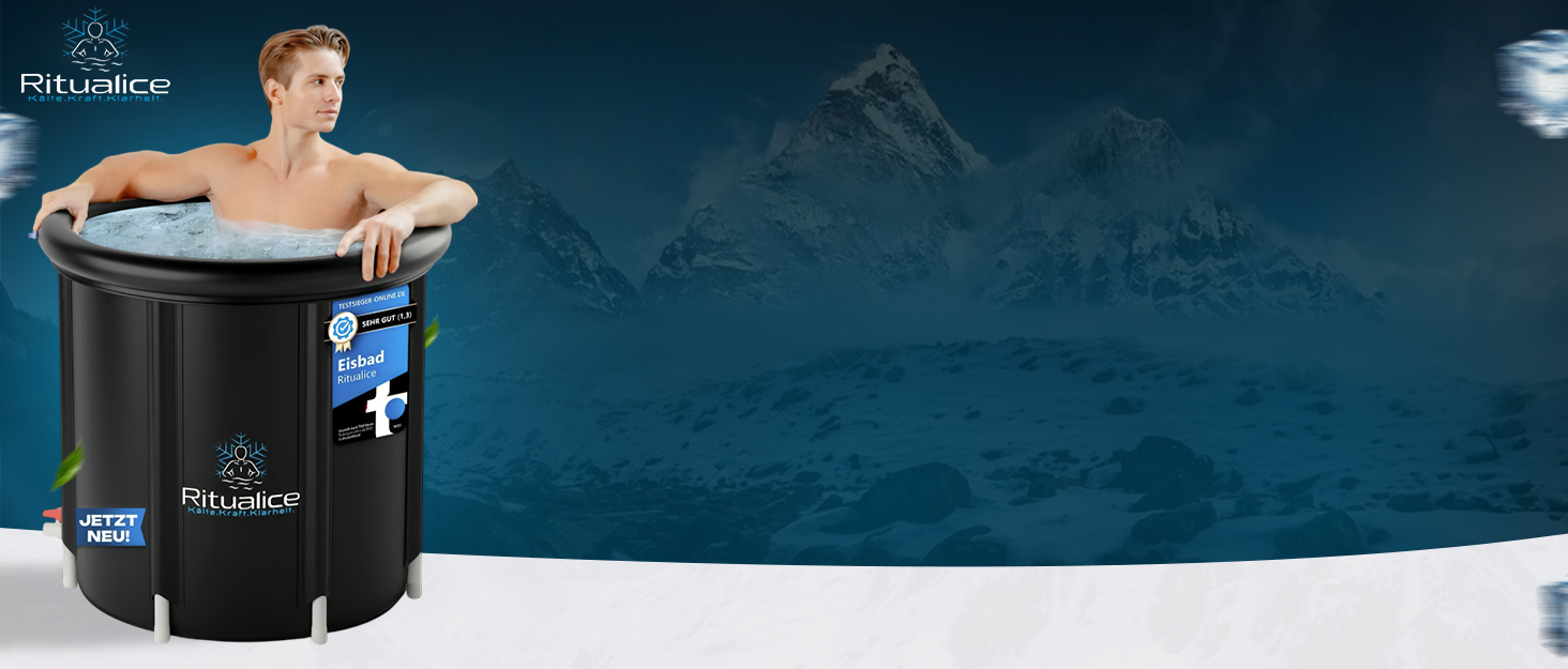 Ritualice® Преміум ванна для льоду (80 см Ø) XL Комплект - Переможець тесту - Набір для ванни з льодом з кришкою, тканиною та XL сумкою - Ідеально для криотерапії та відновлення - Льодова бочка з 5-шаровою ізоляцією, білий колір з XL сумкою