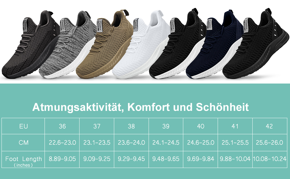 Жіночі кросівки Feethit для бігу та фітнесу. Легкі, дихаючі, з гумовою підошвою. Білі та чорні, розмір 38 EU