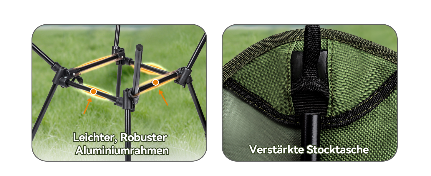 Складний туристичний стільчик Hochlehner з підголівником, 150 кг, чорний