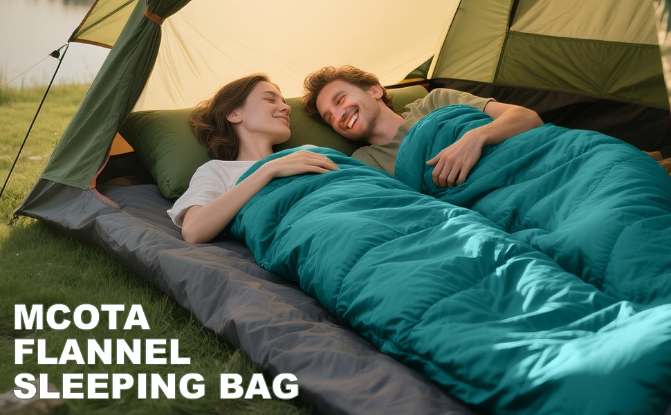 Спальний мішок Baumwoll-Flanell для дорослих, 100% бавовна, для кемпінгу, трекінгу, подорожей з рюкзаком, 3-4 сезони, легкий, See blau/schwarz